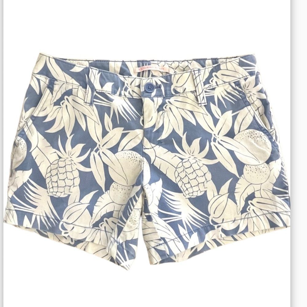 Victoria’s Secret blue white pineapple pattern shorts